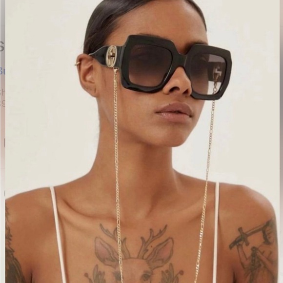 Gucci square sunglasses with detachable chain NWT main image 6